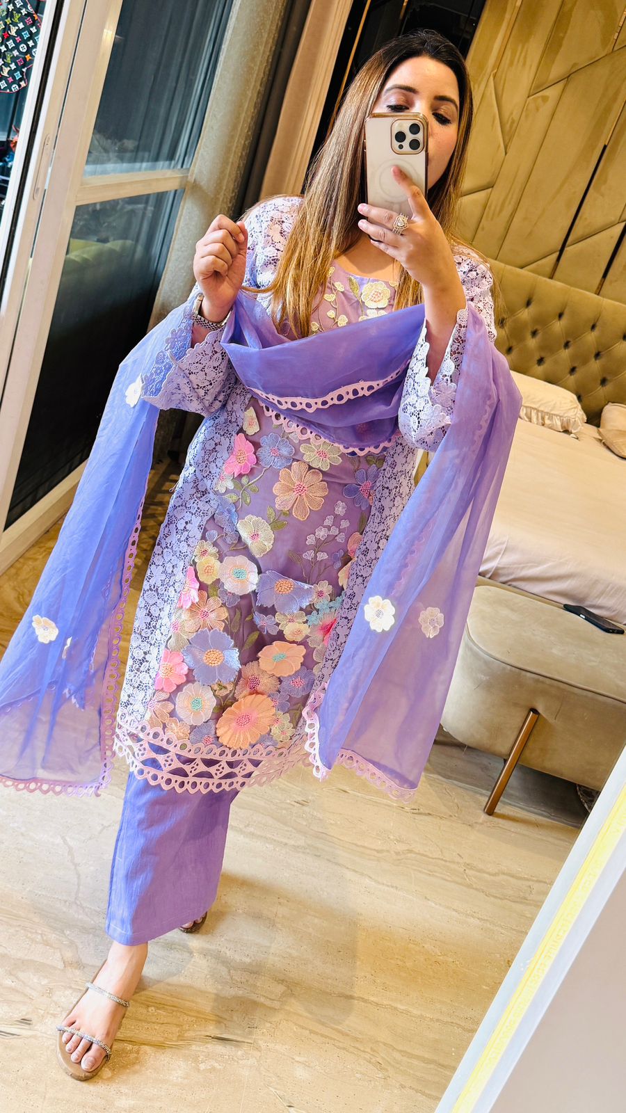 Inaaya Kroshia Suit- Purple